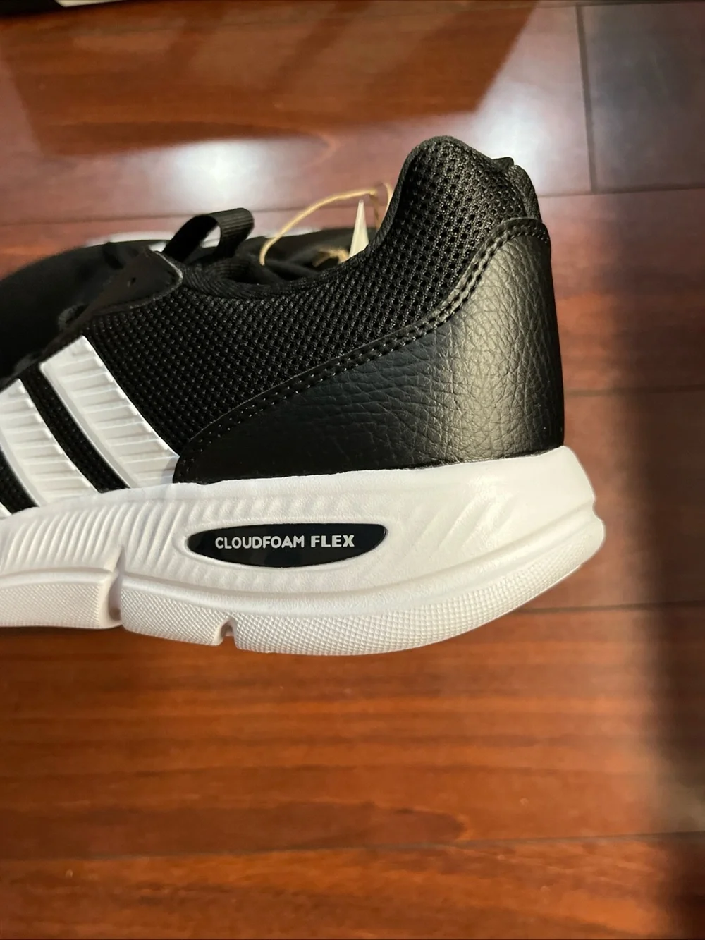 Mens 13 Adidas Cloudfoam Flex - Laces Black Shoe Sneaker Walking Running New Box
